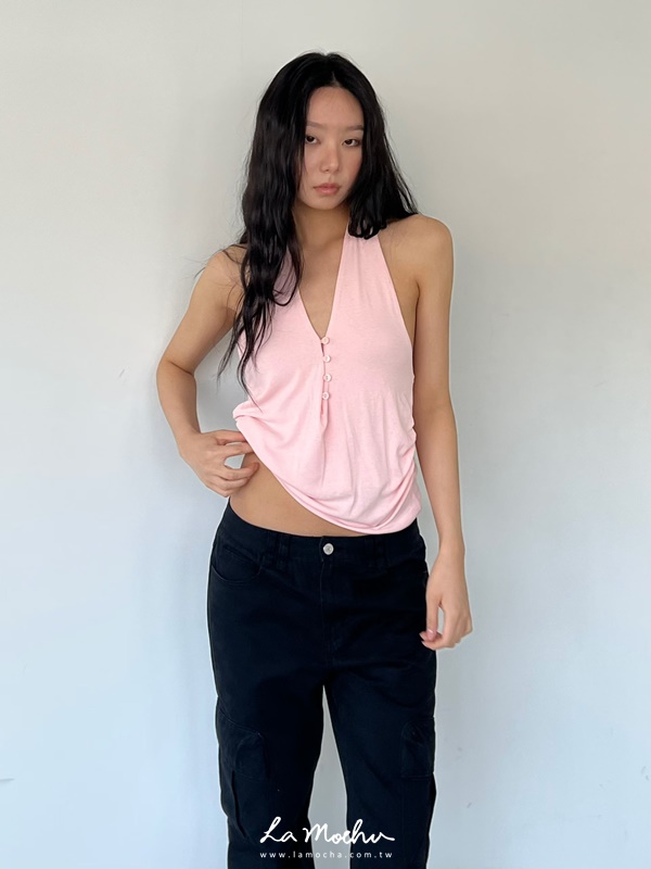 同色扣掛脖馬卡龍背心(闆娘清單)